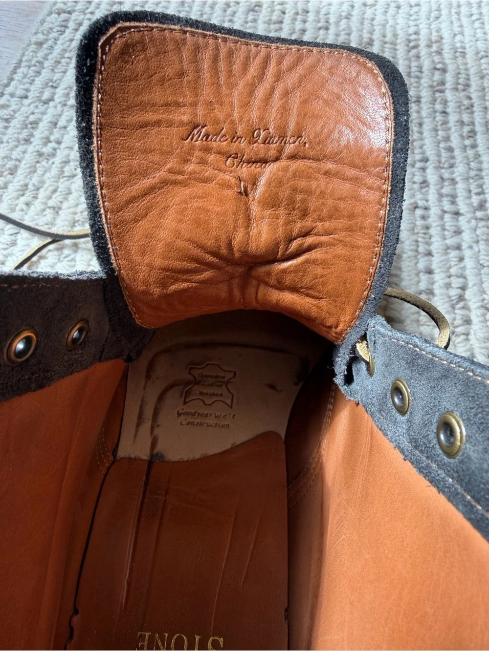 Grant Stone Diesel 10E Storm Suede Gray C.F. Stead Vibram Wedge Goodyear